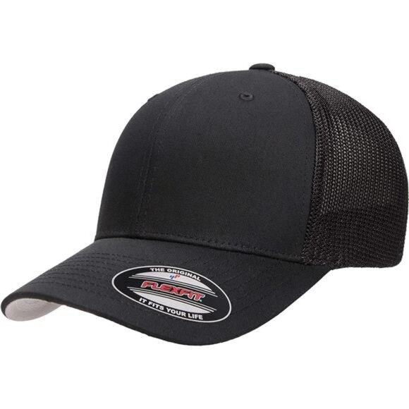 Mens Trucker Hat Adjustable Mesh Back Fitted Baseball Cap with Curved Visor - Picture 1 of 7
